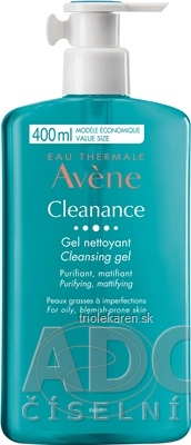 AVENE CLEANANCE Čistiaci gél (inov. 2020) bez mydla, mastná pleť 1x400 ml