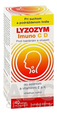 LYZOZYM IMUNO C D SO SELÉNOM A VITAMÍNMI E a K tbl na cmúľanie 1x40 ks