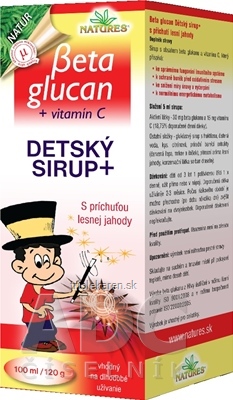 NATURES BETA GLUCAN DETSKY SIRUP+ s príchuťou lesnej jahody 1x100 ml