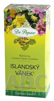 DR. POPOV ČAJ ISLANDSKY VÁNOK nálevové vrecúška 20x1,5 g (30 g)