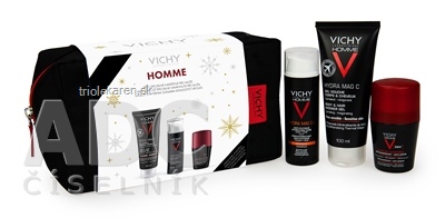 VICHY HOMME XMAS 2024 hydratačný krém + sprchový gél + roll-on antiperspirant 1 set