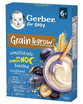 Gerber for Baby Nemliečna KAŠA Pšenično-ovsená slivka na dobrú noc 200 g