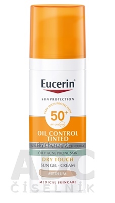 Eucerin SUN OIL CONTROL TINTED SPF 50+ MEDIUM krémový gél na opaľovanie na  tvár, tónovací