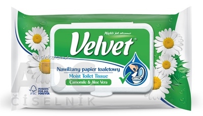 Velvet Camomile & Aloe vera vlhčený toaletný papier 42 ks