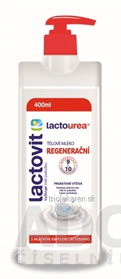 Lactovit LactoUrea telové mlieko Regeneračné regeneračné, lactosomas 1x400 ml