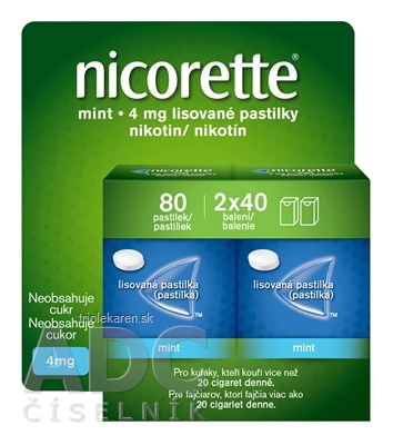 Nicorette Mint 4 mg pastilky 2 x 40 ks