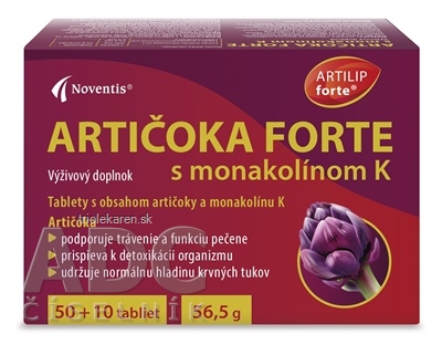 Noventis ARTIČOKA FORTE s monakolínom K tablety 60 ks