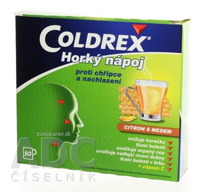 COLDREX HORÚCI NÁPOJ CITRÓN S MEDOM plo por 5 g (vrec.papier/PE/Al/PE) 1x10 ks