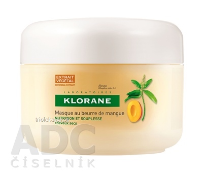 KLORANE MANGUE MASQUE suché a poškodené vlasy obnovujúca maska s mangovým maslom 150 ml