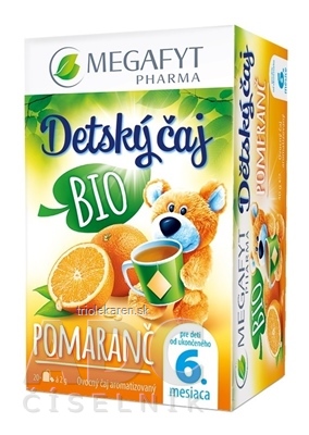 MEGAFYT Detský čaj BIO POMARANČ ovocný čaj od ukončeného 6. mesiaca 20 x 2 g