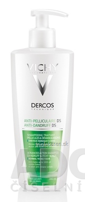 VICHY DERCOS ANTI-DANDRUFF Šampón proti lupinám na normálne a mastné vlasy 390 ml