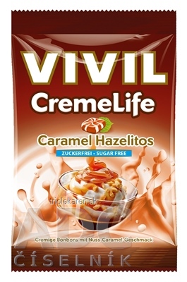 VIVIL BONBONS CREME LIFE CLASSIC drops s orieškovo-karamelovou príchuťou bez cukru 110 g