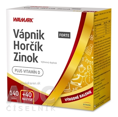 WALMARK Vápnik Horčík Zinok FORTE PROMO 2022 tbl 140+40 navyše (180 ks)