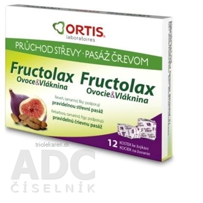 Fructolax Ovocie a vláknina KOCKY 1x12 ks