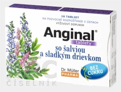 Dr. Müller ANGINAL so šalviou a sladkým drievkom tbl (pri nachladnutí) 1x16 ks