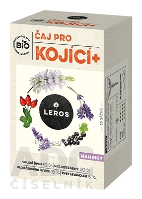 LEROS BIO ČAJ PRE DOJČIACE MAMIČKY+ bylinný čaj aromatizovaný vrecúška 20 x 2 g