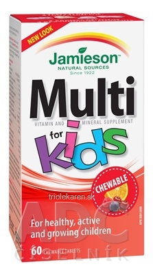 JAMIESON MULTI KIDS MULTIVITAMÍN tbl na cmúľanie pre deti 1x60 ks