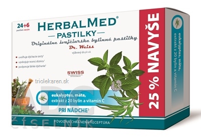 Dr.Weiss HERBALMED PASTILKY pri nádche pastilky 30 ks