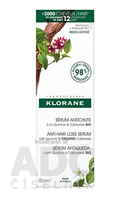 KLORANE SERUM ATICHUTE Quinine & Edelweiss BIO Sérum s chinínom a plesnivcom 100 ml