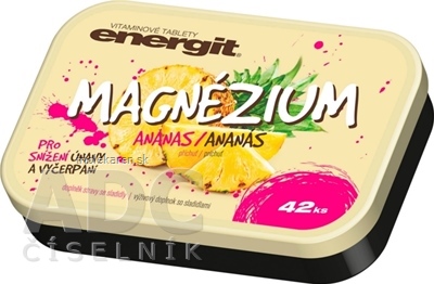 energit MAGNÉZIUM vitamínové tablety s príchuťou ananás 1x42 ks