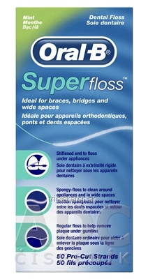 Oral-B Super floss Mint ZUBNÁ NIŤ mentolová 50 ks