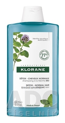 KLORANE SHAMPOOING DETOX Menthe BIO detoxikačný šampón s výťažkom z bio mäty 400 ml