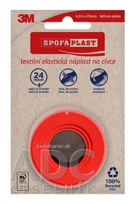 3M SPOFAPLAST č.132N Textilná elastická náplasť 4,2 m x 2,5 cm, béžová, na cievke 1x1 ks