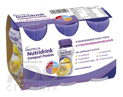 Nutridrink Compact Protein mix príchutí (r.2023) 6x125 ml (750 ml)