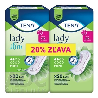 TENA Lady Slim Mini inkontinenčné vložky 2 x 20 ks 1 set