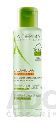 A-DERMA EXOMEGA CONTROL GEL LAVANT ÉMOLLIENT 2EN1 zvláčňujúci umývací gél, deti, 1x500 ml