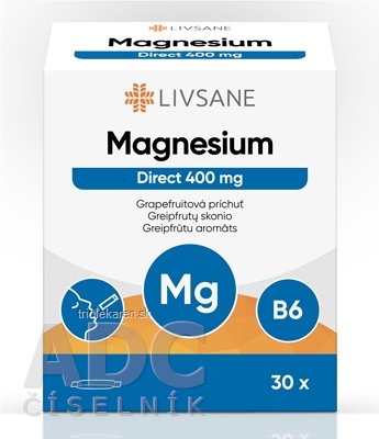 LIVSANE Magnézium Direct 400 mg prášok vo vrecúškach, grapefruitová príchuť, 1x30 ks