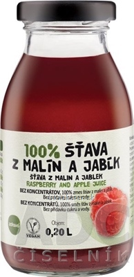 zdravo 100% ŠŤAVA Z MALÍN A JABĹK 1x200 ml