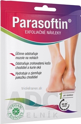 PARASOFTIN Exfoliačné NÁVLEKY vegan friendly 1 pár