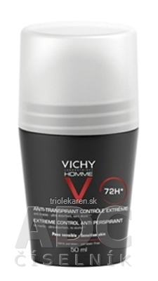 VICHY HOMME DEO ROLL-ON PROTI POTENIU DUO 72H antiperspirant (VCZ91505) 2x50 ml