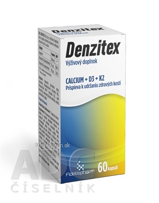 DENZITEX calcium+D3+K2 kapsuly 60 ks