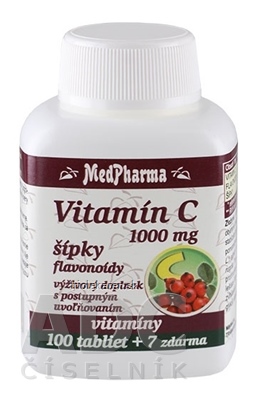 MedPharma VITAMÍN C 1000 mg so šípkami tablety s postupným uvoľňovaním 107 ks