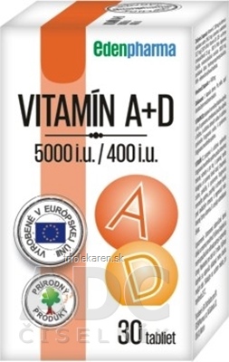 EDENPharma VITAMÍN A + D3 (5000 I.U./ 400 I.U.) tbl 1x30 ks