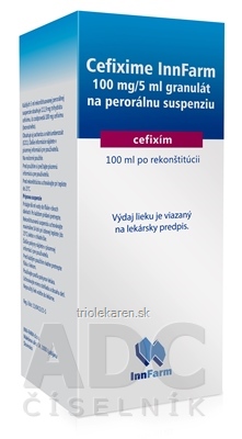 Cefixime InnFarm 100 mg/5 ml Granulát na perorálnu suspenziu 100 ml