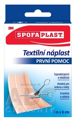 3M SPOFAPLAST č.154 Textilná náplasť 6cm x1m, pás, prvá pomoc,  pap. skladačka 1x1ks