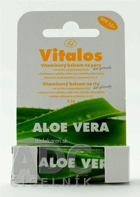 VITALOS Balzam na pery aloe vera SPF 15 vitamínový 1 ks