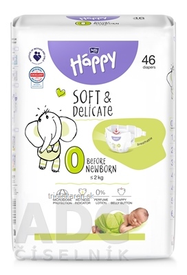 bella HAPPY Soft&Delicate 0 Before Newborn detské plienky (do 2 kg) 1x46 ks