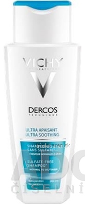 VICHY DERCOS ULTRA SOOTHING Sensitive gras šampón na mastné vlasy (M9070100) 1x200 ml