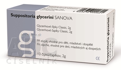 SUPPOSITORIA GLYCERINI SANOVA Classic 2g glycerínové čípky 1x10 ks