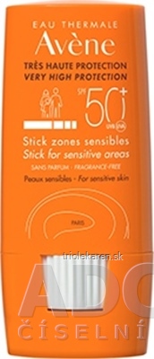 AVENE STICK ZONES SENZIBLES SPF50+ tyčinka na citlivé miesta 8 g