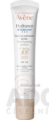 AVENE HYDRANCE BB LÉGERE EMULSION TEINTEE hydratačná emulzia SPF 30, 1x40 ml