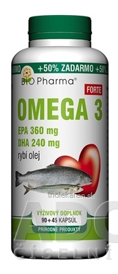 BIO Pharma Omega 3 Forte 1200 mg cps 90+45 (50% ZADARMO) (135 ks)