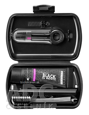 CURAPROX Travel set Black Is White zubná kefka 2 x medzizub. kefka zubná pasta 10 ml 1 set