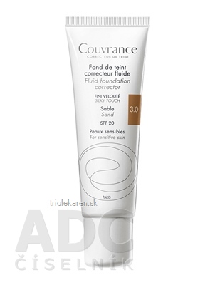 AVENE COUVRANCE FDT CORRECTEUR FLUIDE SABLE tekutý krycí mejkap SPF20 tmavší odtieň 30 ml