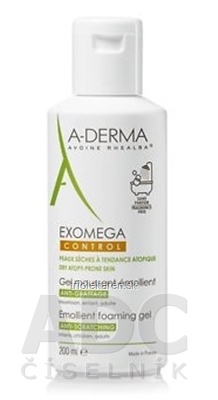 A-DERMA EXOMEGA CONTROL GEL MOUSSANT ÉMOLLIENT zvláčňujúci penivý gél 1x200 ml