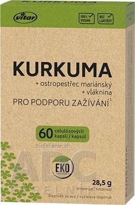 VITAR KURKUMA + ostropestrec + vláknina kapsuly 60 ks